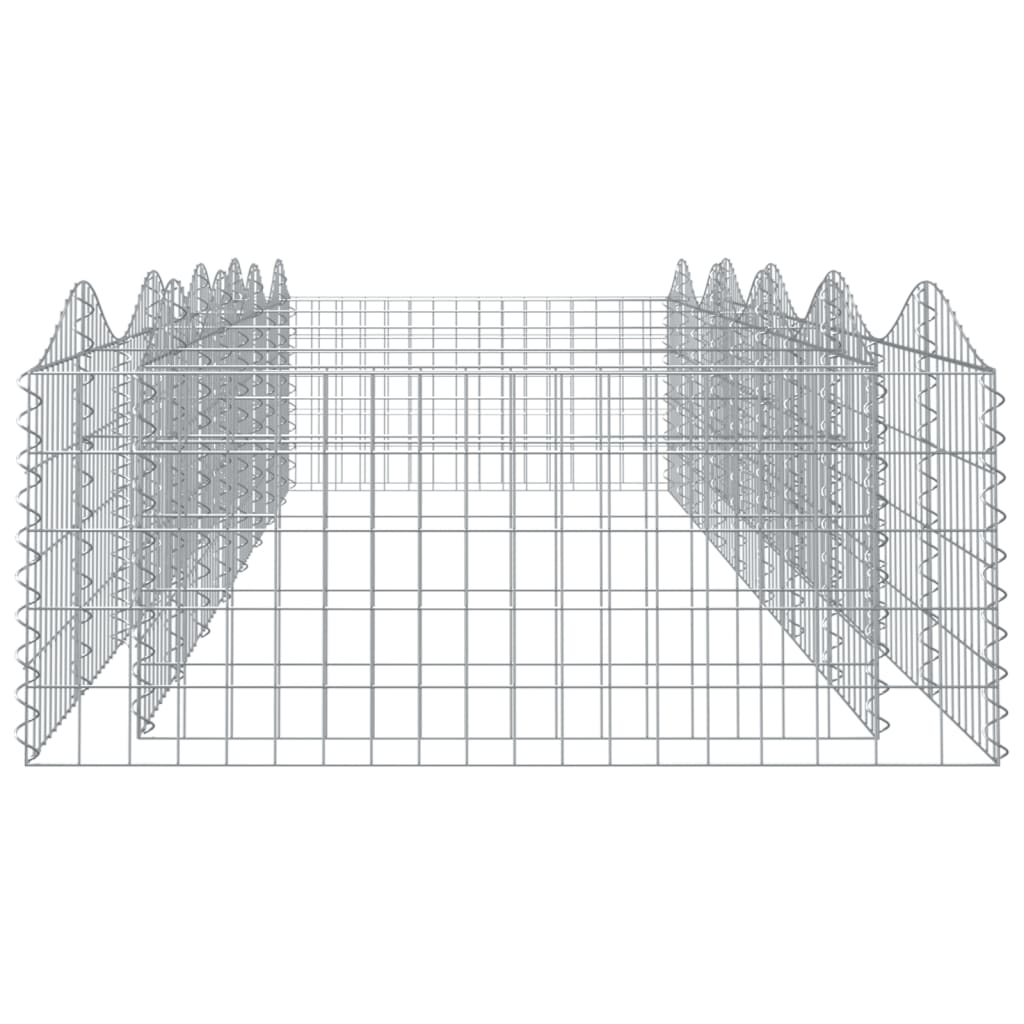 vidaXL Strat înălțat cu gabion arcuit, 400x100x50 cm, fier galvanizat