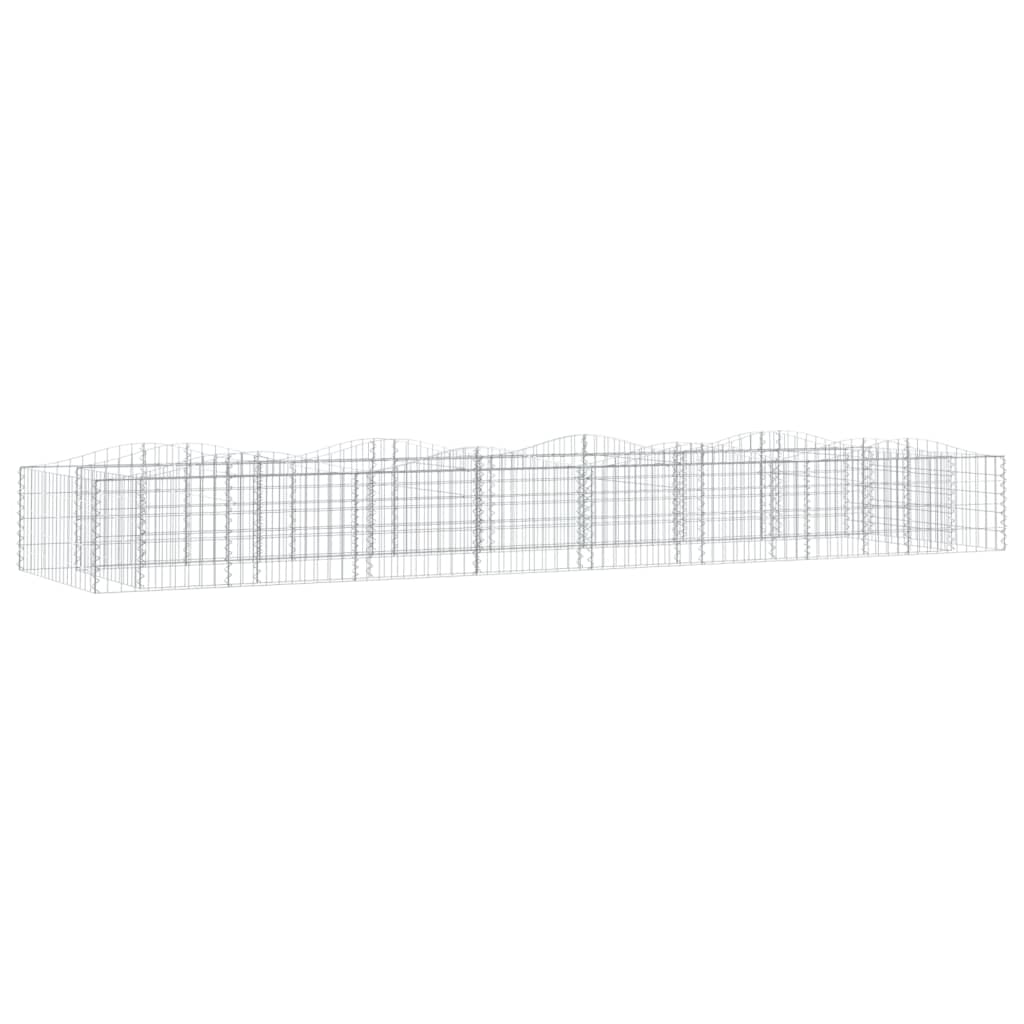 vidaXL Strat înălțat cu gabion arcuit, 600x100x50 cm, fier galvanizat