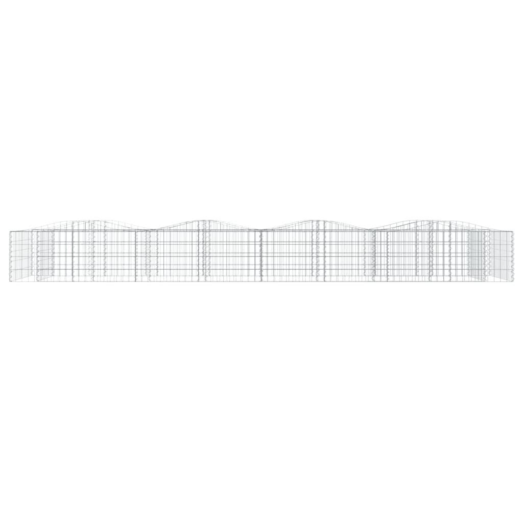 vidaXL Strat înălțat cu gabion arcuit, 600x100x50 cm, fier galvanizat