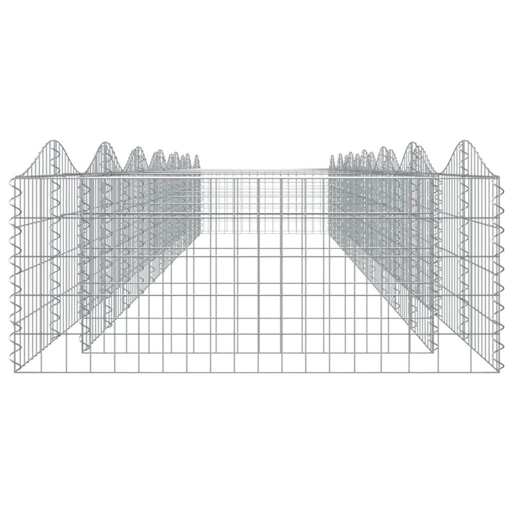 vidaXL Strat înălțat cu gabion arcuit, 600x100x50 cm, fier galvanizat