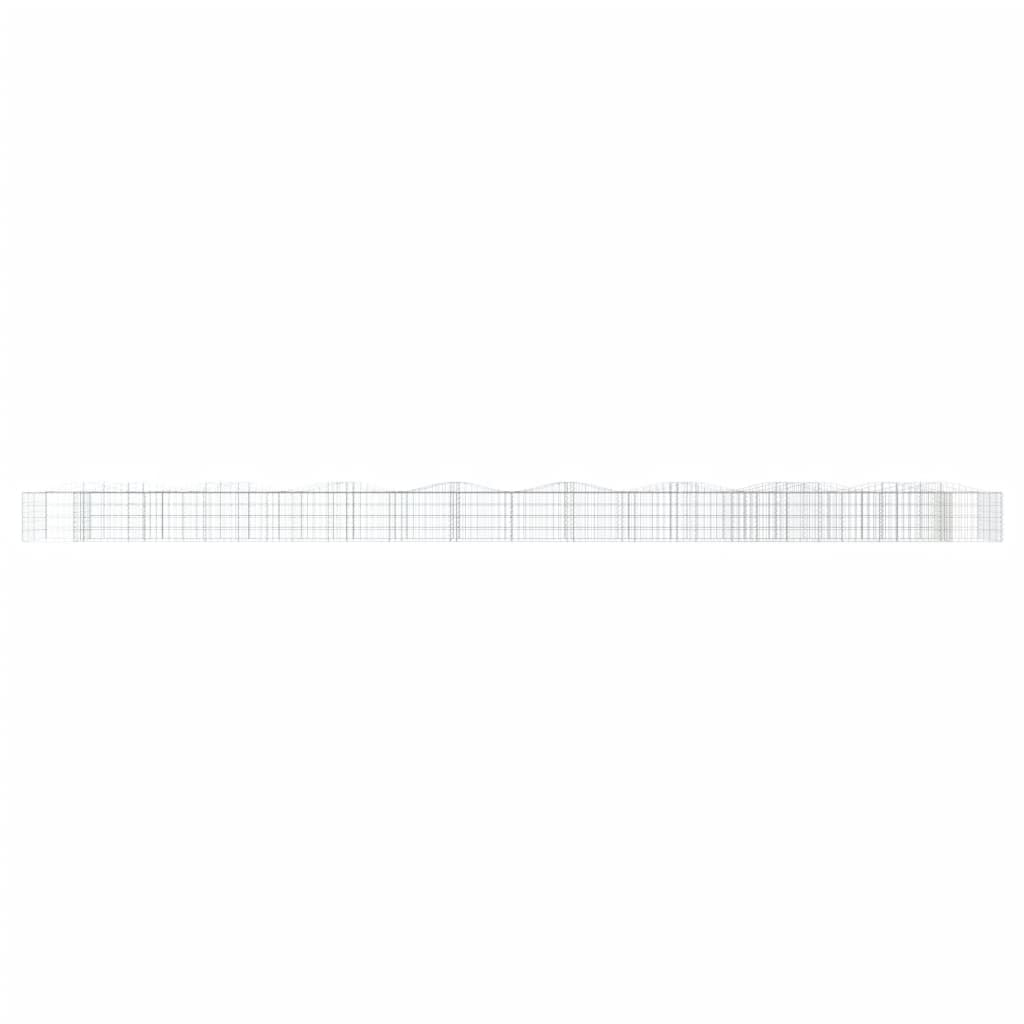 vidaXL Strat înălțat cu gabion arcuit, 800x100x50 cm, fier galvanizat