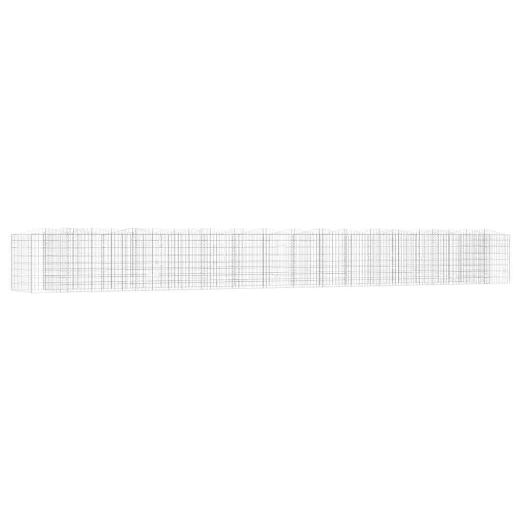 vidaXL Strat înălțat cu gabion arcuit, 800x100x100 cm, fier galvanizat