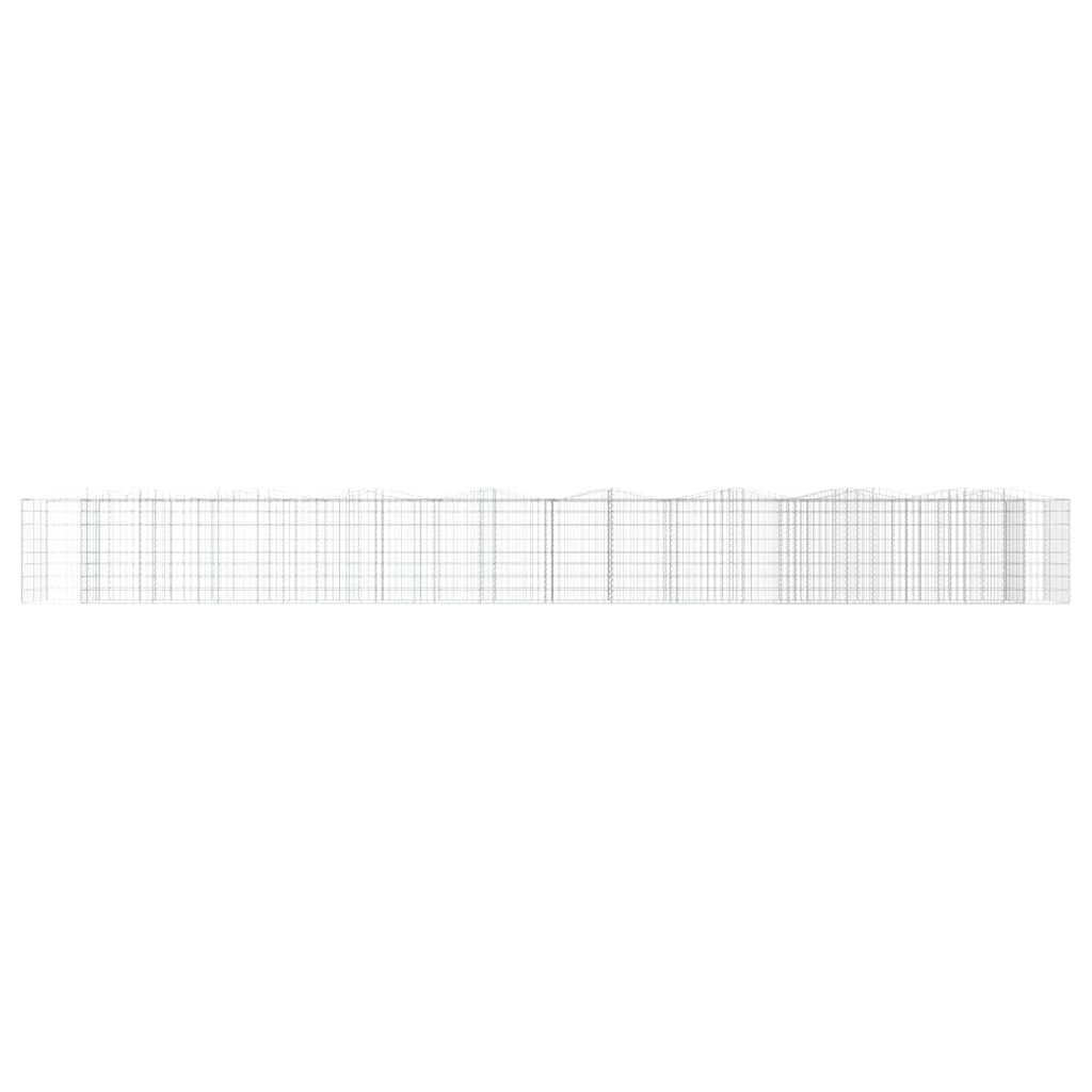 vidaXL Strat înălțat cu gabion arcuit, 800x100x100 cm, fier galvanizat