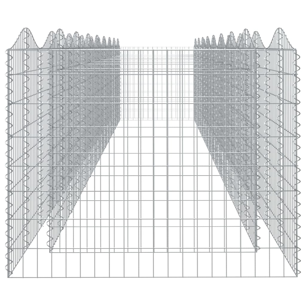 vidaXL Strat înălțat cu gabion arcuit, 800x100x100 cm, fier galvanizat