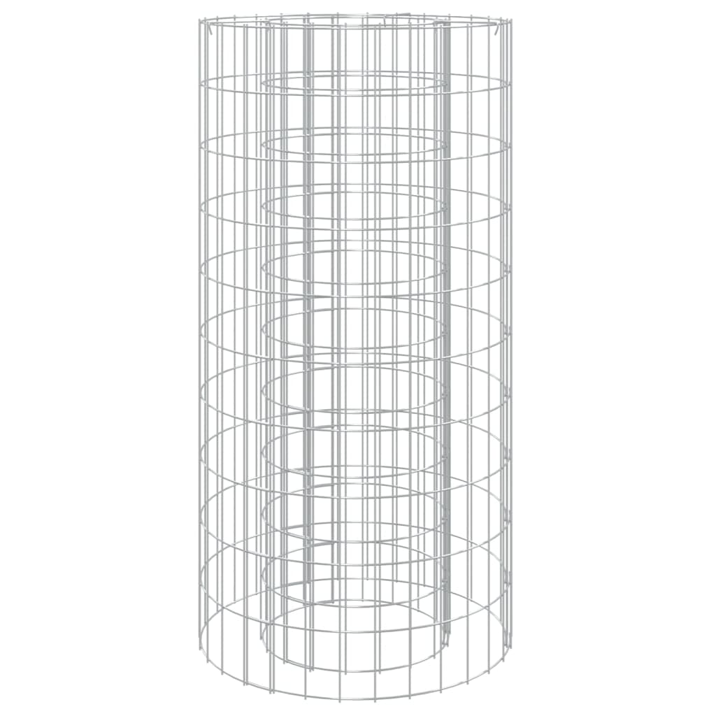 vidaXL Vatră de foc din gabion Ø 50 cm fier galvanizat