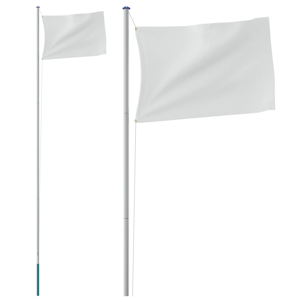 vidaXL Stâlp de steag telescopic, argintiu, 6,23 m, aluminiu vidaXL Stâlp de steag telescopic, argintiu, 6,23 m, aluminiu
