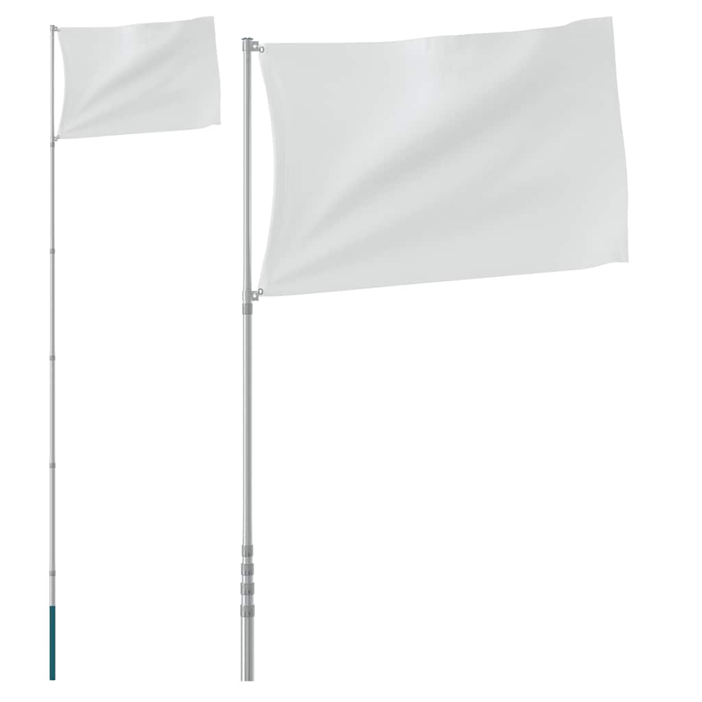 vidaXL Stâlp de steag telescopic, argintiu, 5,55 m, aluminiu vidaXL Stâlp de steag telescopic, argintiu, 5,55 m, aluminiu
