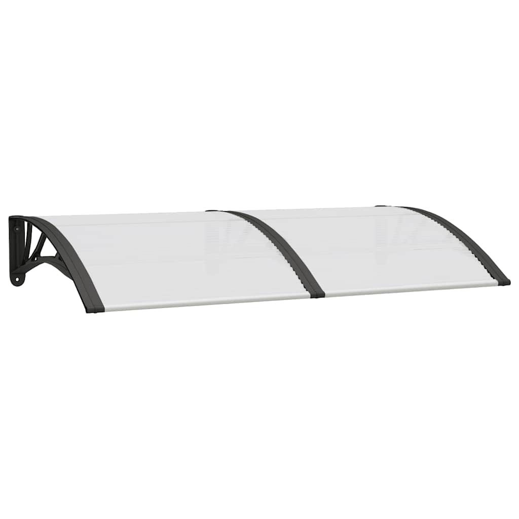 vidaXL Copertină de ușă, negru și transparent, 150x75 cm, policarbonat
