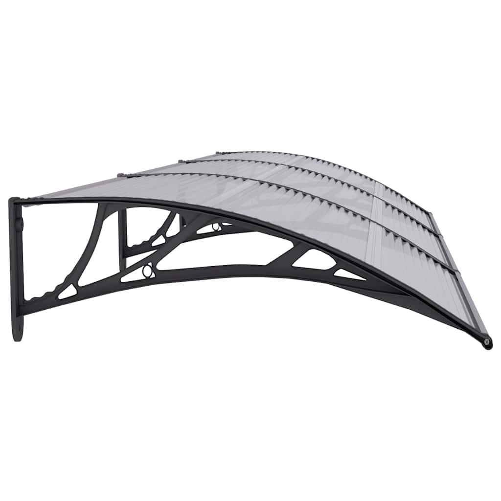 vidaXL Copertină de ușă, negru și transparent, 300x75 cm, policarbonat