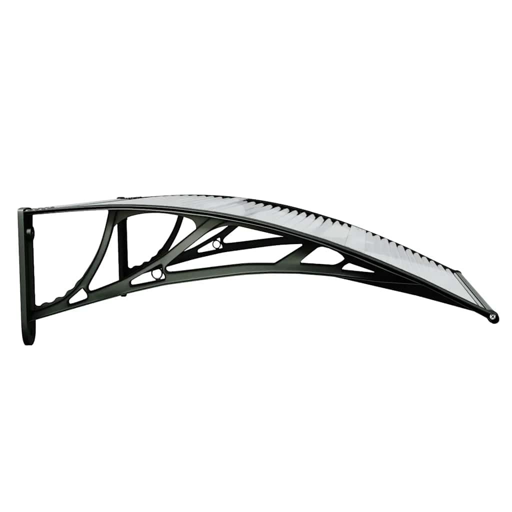 vidaXL Copertină de ușă, negru și transparent, 80x75 cm, policarbonat
