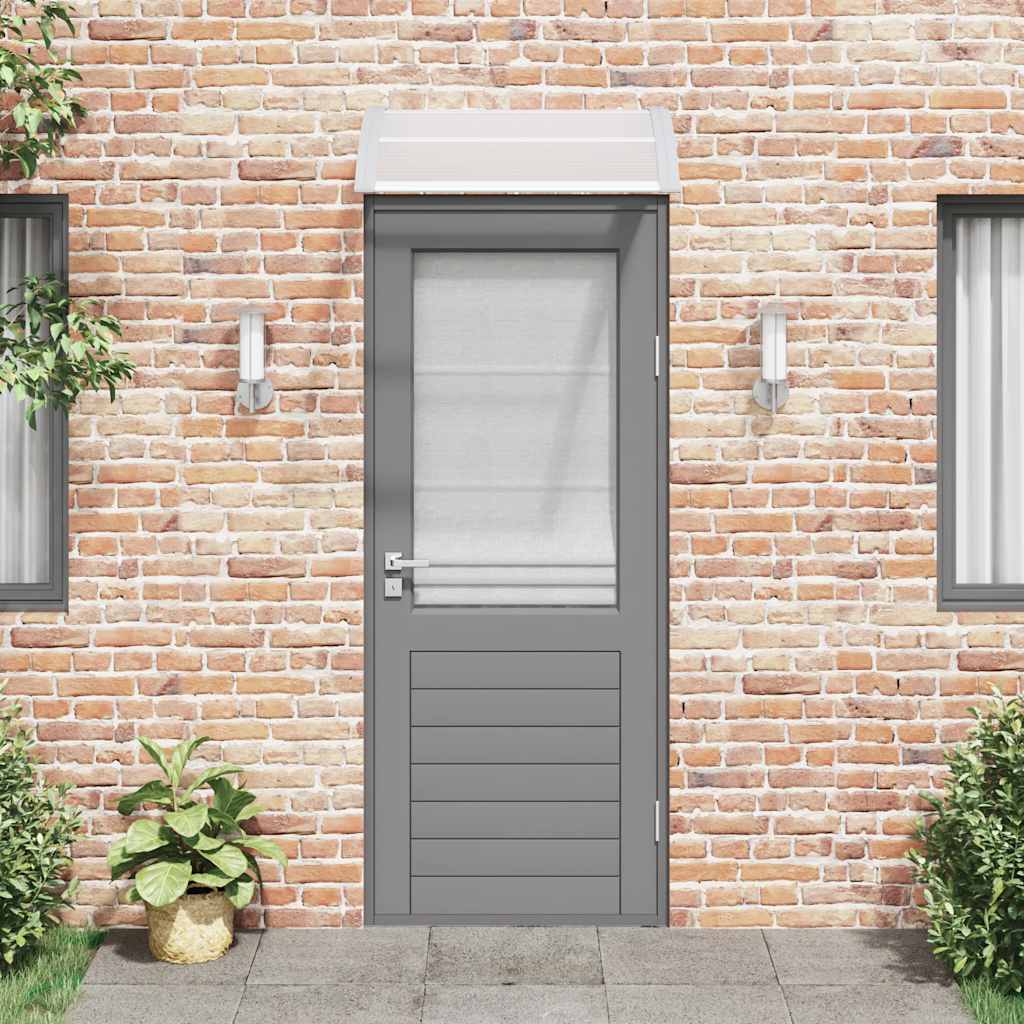 vidaXL Copertină de ușă, gri și transparent, 80x75 cm, policarbonat vidaXL Copertină de ușă, gri și transparent, 80x75 cm, policarbonat