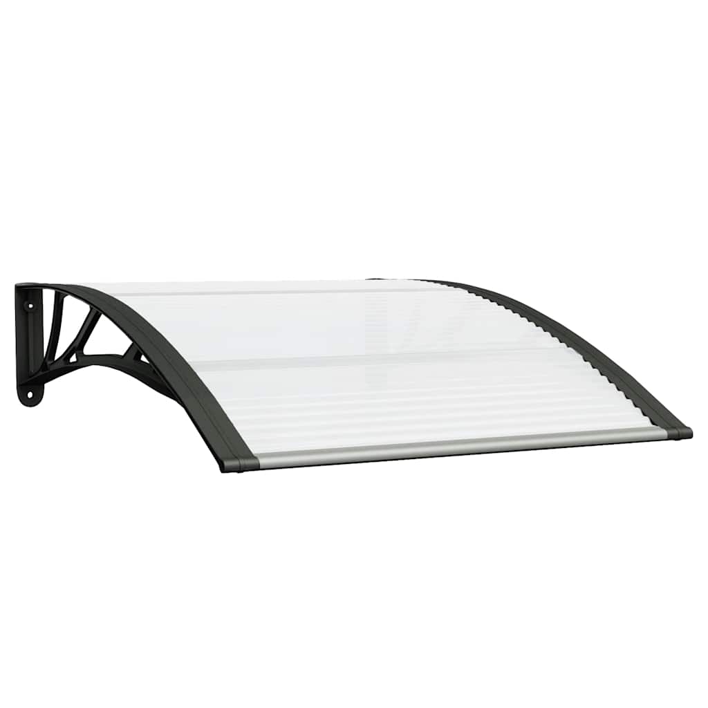 vidaXL Copertină de ușă, negru și transparent, 100x75 cm, policarbonat vidaXL Copertină de ușă, negru și transparent, 100x75 cm, policarbonat