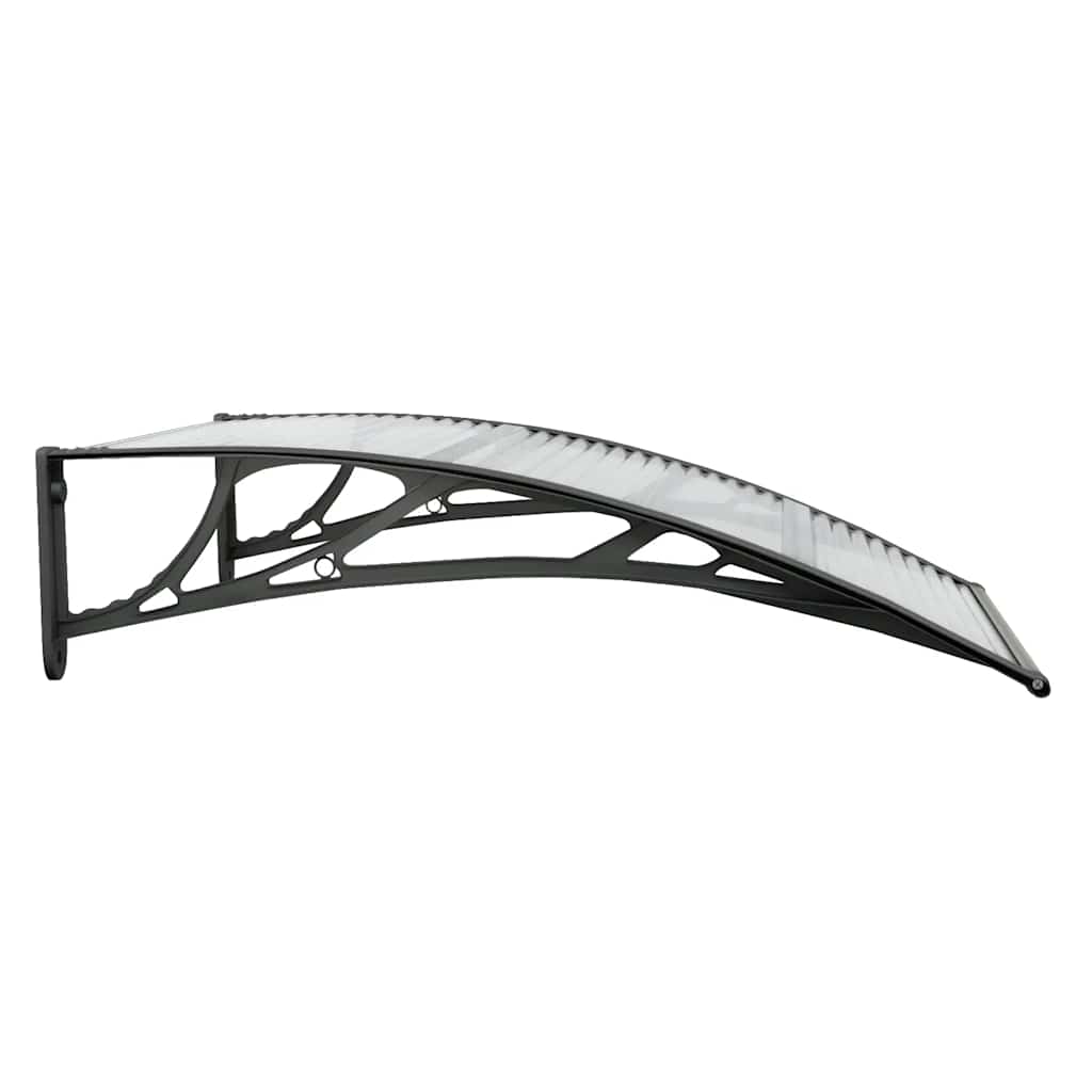 vidaXL Copertină de ușă, negru și transparent, 100x75 cm, policarbonat vidaXL Copertină de ușă, negru și transparent, 100x75 cm, policarbonat
