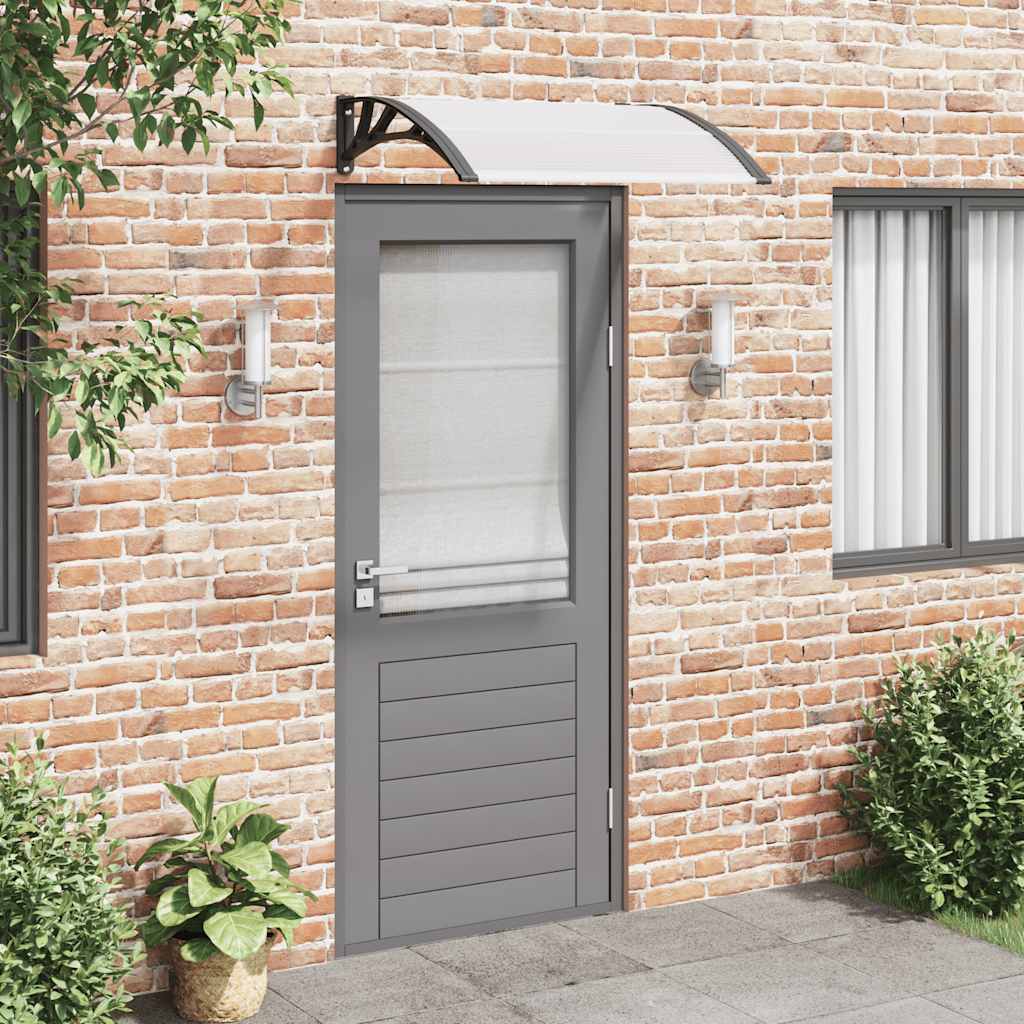 vidaXL Copertină de ușă, negru și transparent, 100x75 cm, policarbonat vidaXL Copertină de ușă, negru și transparent, 100x75 cm, policarbonat