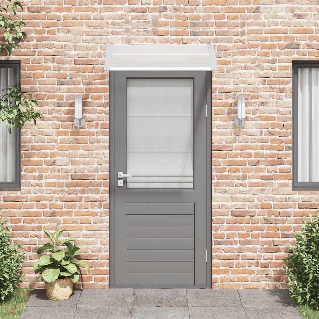 vidaXL Copertină de ușă, gri și transparent, 100x75 cm, policarbonat vidaXL Copertină de ușă, gri și transparent, 100x75 cm, policarbonat