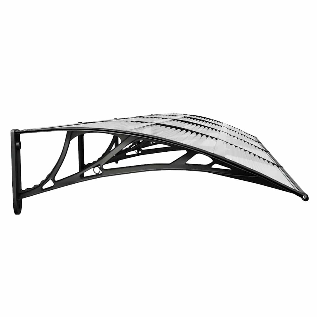 vidaXL Copertină de ușă, negru și transparent, 350x75 cm, policarbonat vidaXL Copertină de ușă, negru și transparent, 350x75 cm, policarbonat