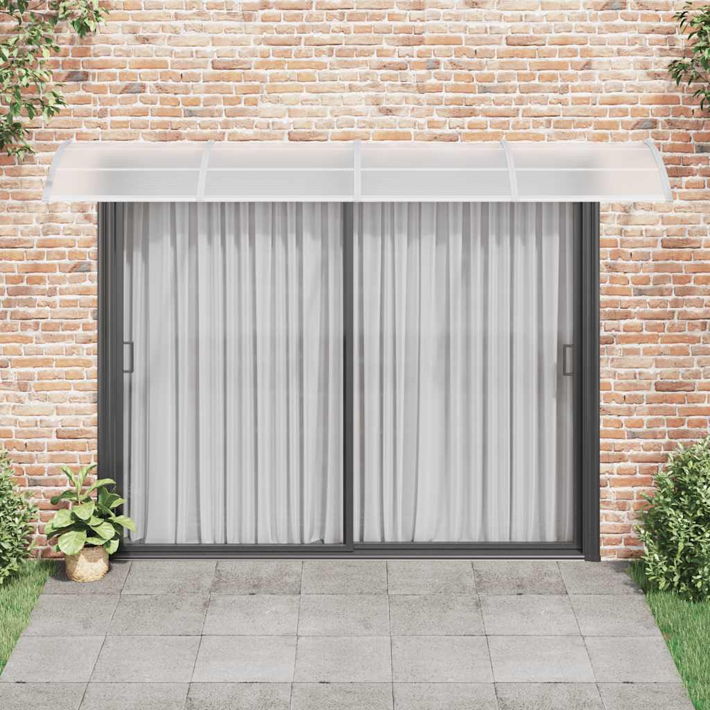 vidaXL Copertină de ușă, gri și transparent, 350x75 cm, policarbonat vidaXL Copertină de ușă, gri și transparent, 350x75 cm, policarbonat
