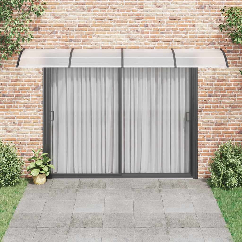 vidaXL Copertină de ușă, negru și transparent, 400x75 cm, policarbonat vidaXL Copertină de ușă, negru și transparent, 400x75 cm, policarbonat