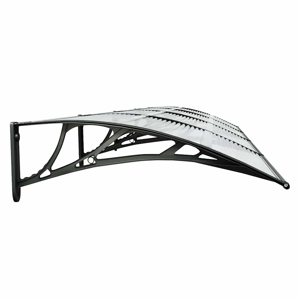 vidaXL Copertină de ușă, negru și transparent, 400x75 cm, policarbonat vidaXL Copertină de ușă, negru și transparent, 400x75 cm, policarbonat