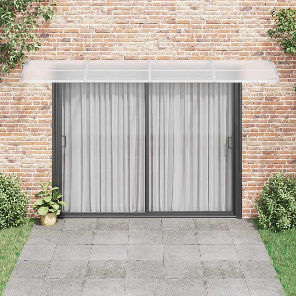 vidaXL Copertină de ușă, gri și transparent, 400x75 cm, policarbonat vidaXL Copertină de ușă, gri și transparent, 400x75 cm, policarbonat