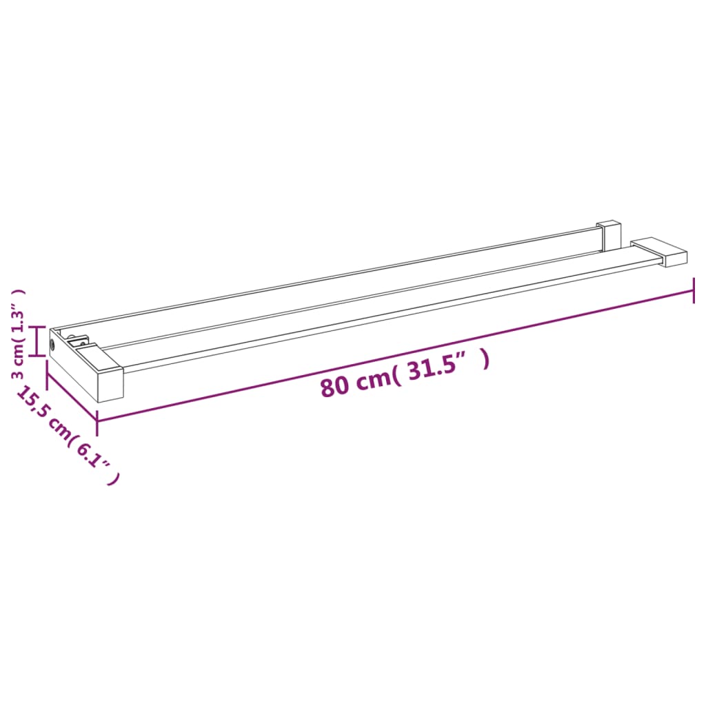 vidaXL Raft de duș pentru perete cabină de duș, negru, 80 cm, aluminiu vidaXL Raft de duș pentru perete cabină de duș, negru, 80 cm, aluminiu