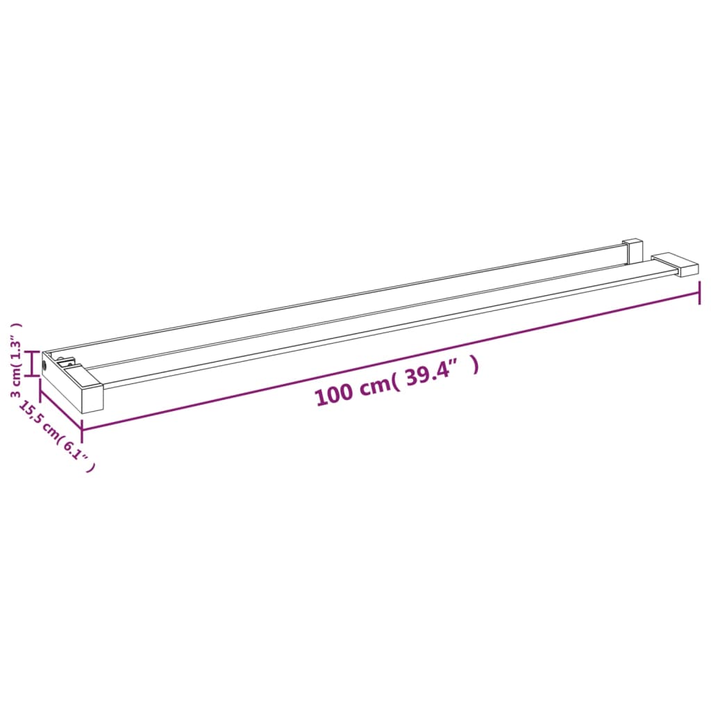 vidaXL Raft de duș pentru perete cabină de duș negru, 100 cm, aluminiu vidaXL Raft de duș pentru perete cabină de duș negru, 100 cm, aluminiu