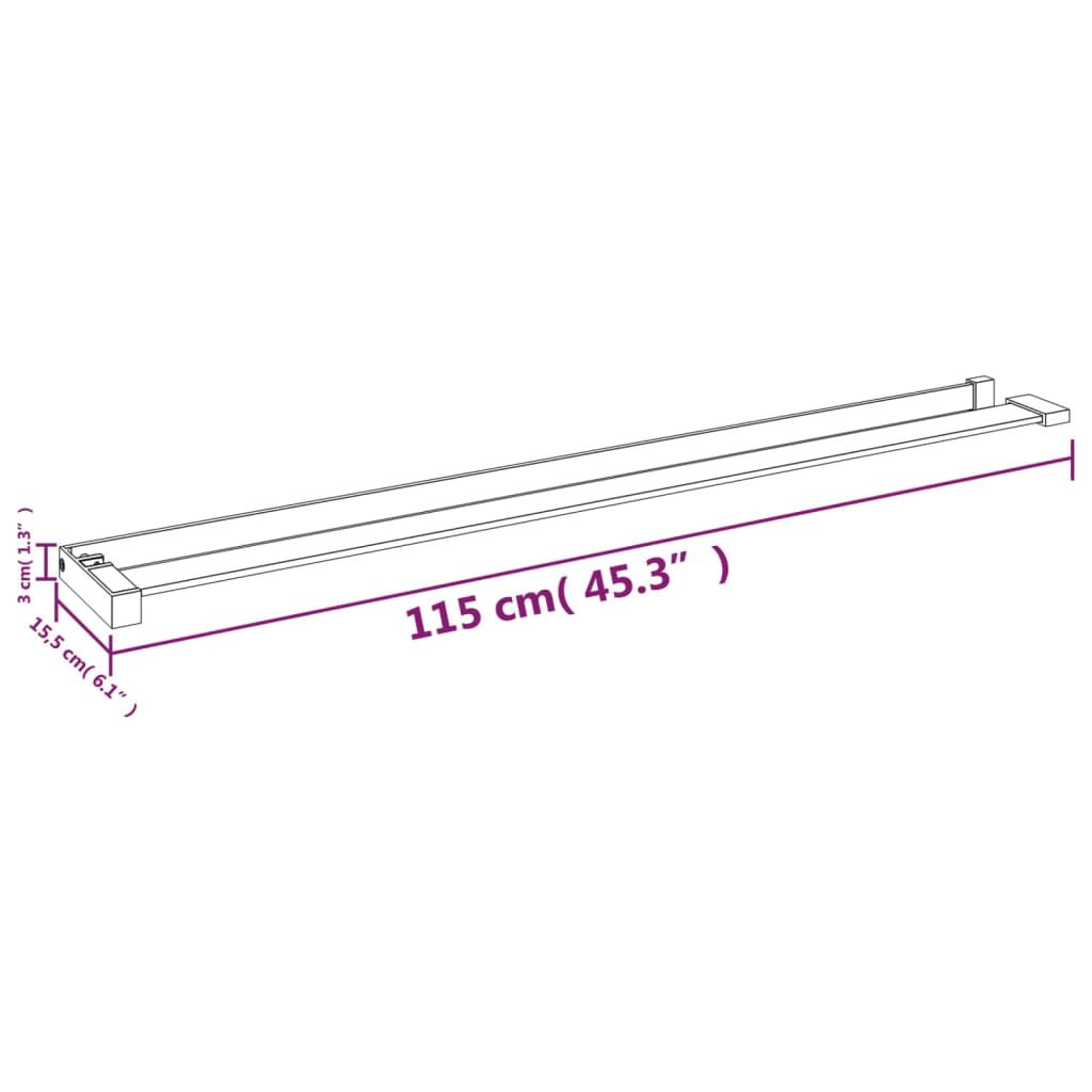 vidaXL Raft de duș pentru perete cabină de duș negru, 115 cm, aluminiu vidaXL Raft de duș pentru perete cabină de duș negru, 115 cm, aluminiu