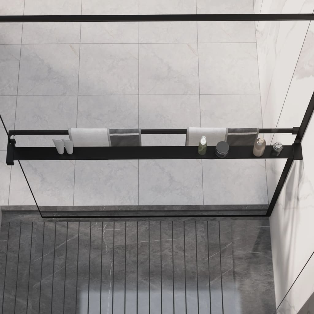 vidaXL Raft de duș pentru perete cabină de duș negru, 118 cm, aluminiu vidaXL Raft de duș pentru perete cabină de duș negru, 118 cm, aluminiu