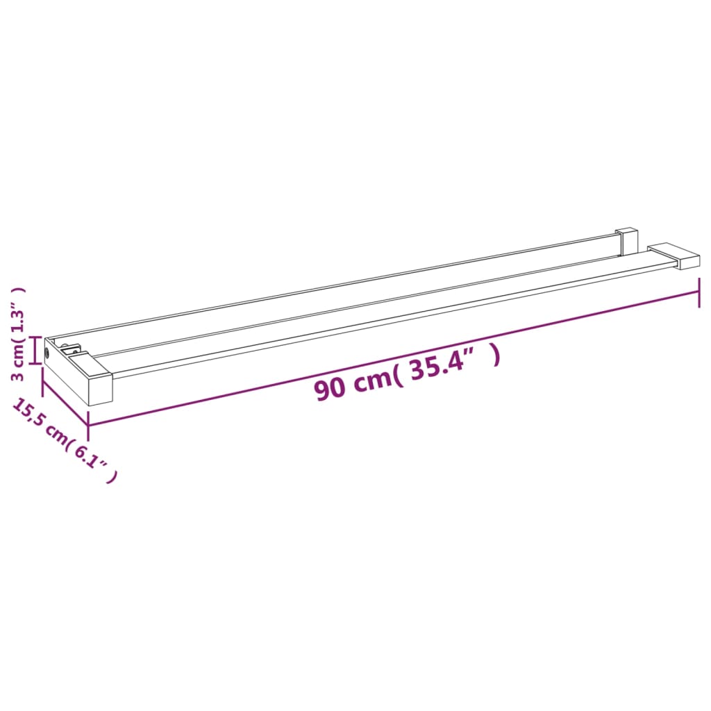 vidaXL Raft de duș pentru perete cabină de duș, crom, 90 cm, aluminiu vidaXL Raft de duș pentru perete cabină de duș, crom, 90 cm, aluminiu