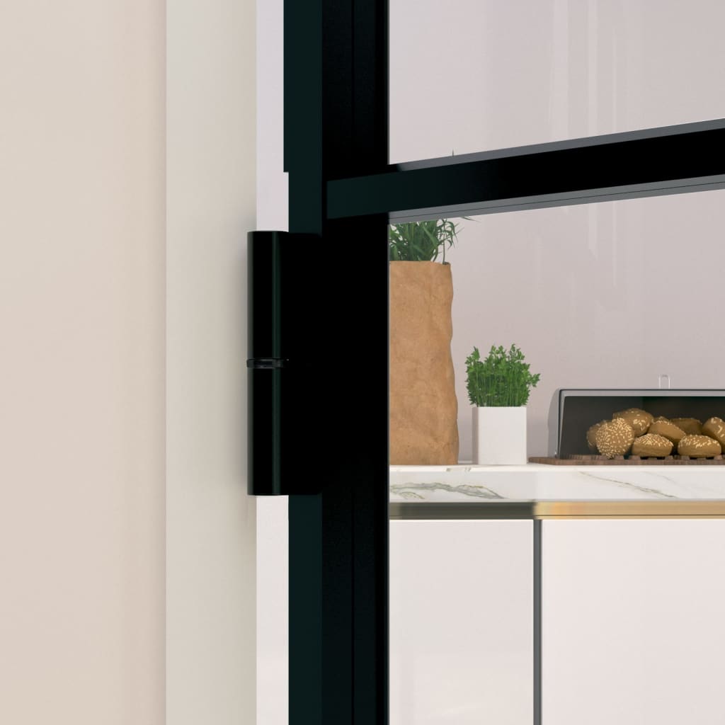 vidaXL Ușă de interior negru 93x201,5 cm sticlă securiz./aluminiu slim vidaXL Ușă de interior negru 93x201,5 cm sticlă securiz./aluminiu slim