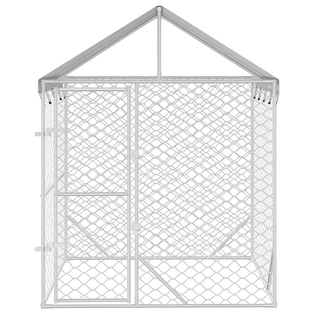 vidaXL Padoc de exterior cu acoperiș argintiu 2x2x2,5m oțel galvanizat vidaXL Padoc de exterior cu acoperiș argintiu 2x2x2,5m oțel galvanizat