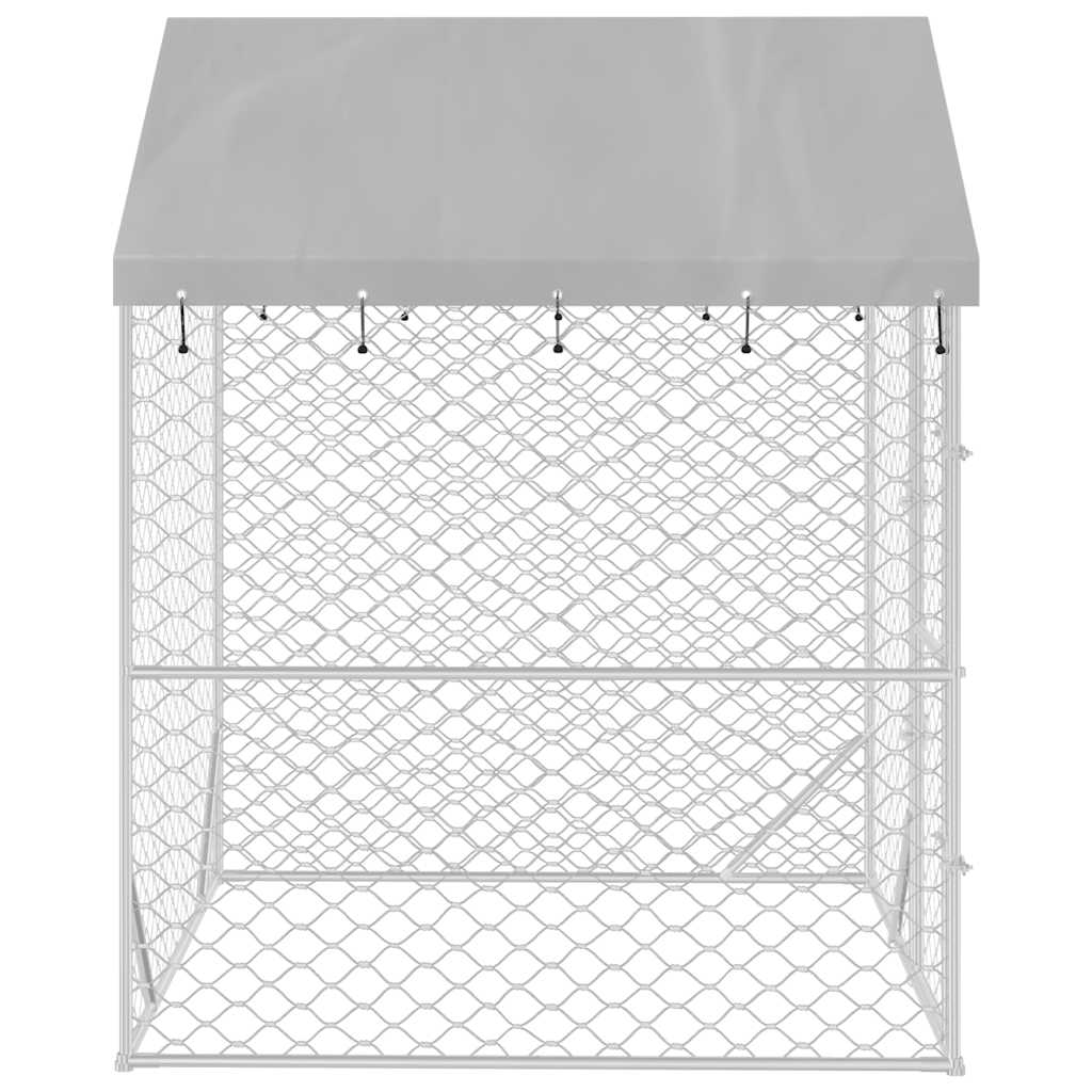 vidaXL Padoc de exterior cu acoperiș argintiu 2x2x2,5m oțel galvanizat vidaXL Padoc de exterior cu acoperiș argintiu 2x2x2,5m oțel galvanizat