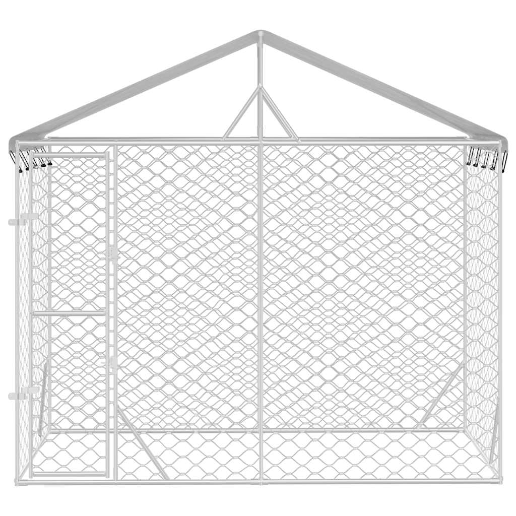 vidaXL Padoc de exterior&acoperiș argintiu 3x1,5x2,5 m oțel galvanizat