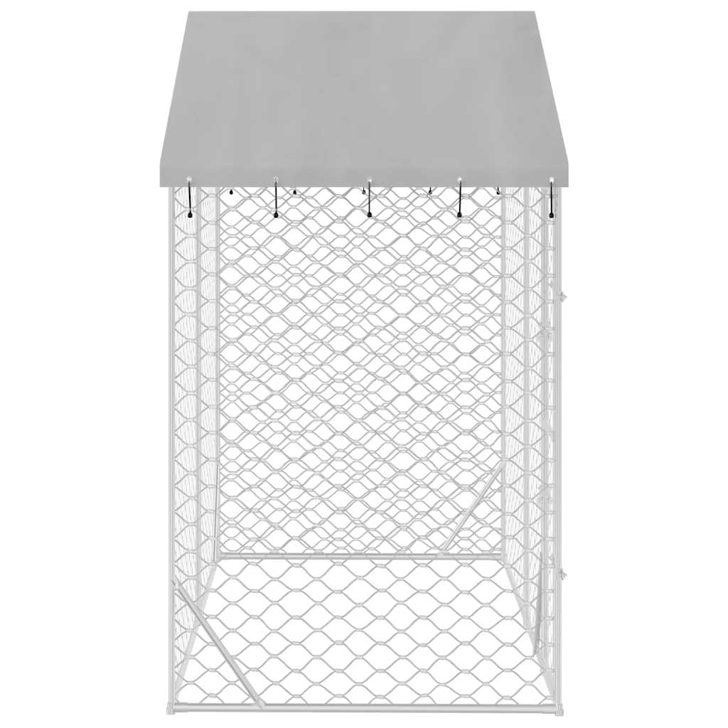 vidaXL Padoc de exterior&acoperiș argintiu 3x1,5x2,5 m oțel galvanizat