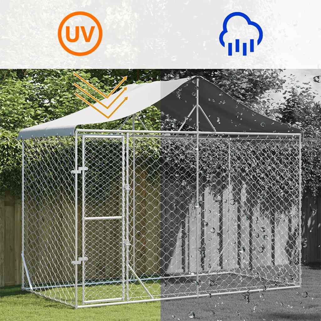 vidaXL Padoc de exterior&acoperiș argintiu 3x1,5x2,5 m oțel galvanizat