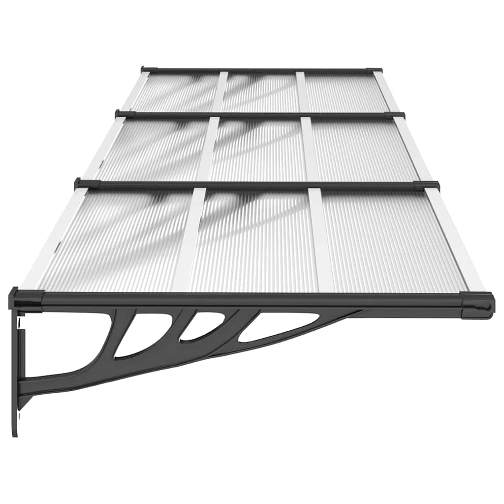 vidaXL Copertină de ușă, negru și transparent 297,5x90 cm policarbonat vidaXL Copertină de ușă, negru și transparent 297,5x90 cm policarbonat