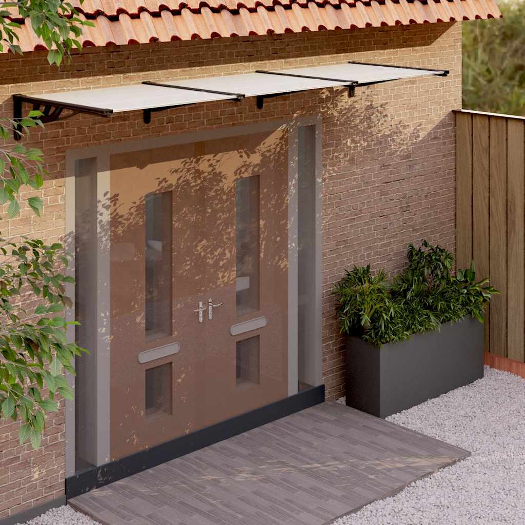 vidaXL Copertină de ușă, negru și transparent 297,5x90 cm policarbonat vidaXL Copertină de ușă, negru și transparent 297,5x90 cm policarbonat