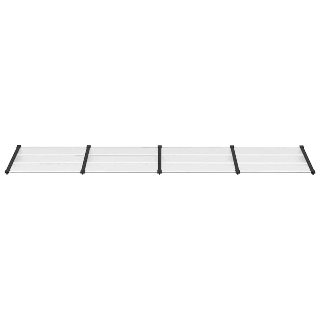 vidaXL Copertină de ușă, negru și transparent, 396x90 cm, policarbonat vidaXL Copertină de ușă, negru și transparent, 396x90 cm, policarbonat