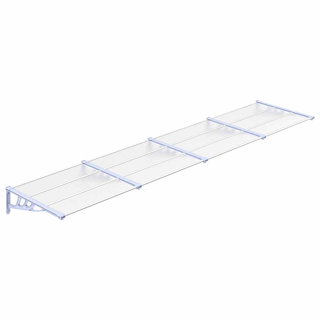 vidaXL Copertină de ușă, gri și transparent, 396x90 cm, policarbonat