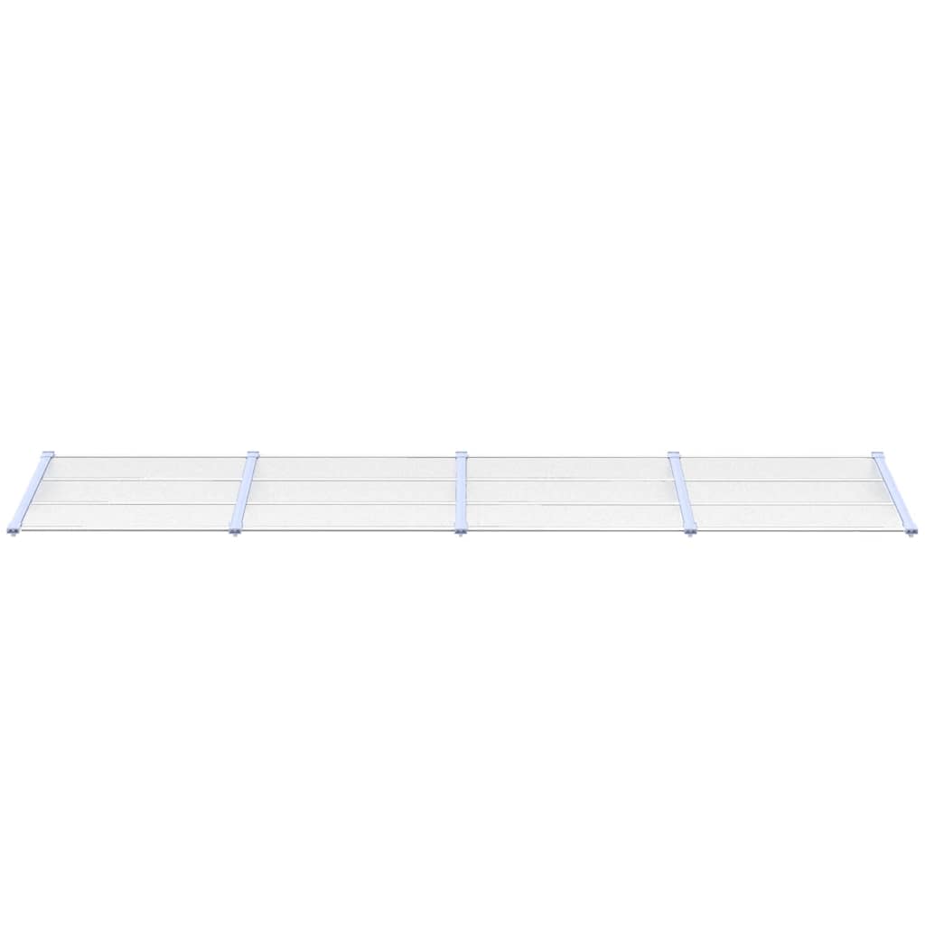 vidaXL Copertină de ușă, gri și transparent, 396x90 cm, policarbonat