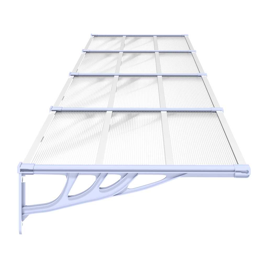 vidaXL Copertină de ușă, gri și transparent, 396x90 cm, policarbonat