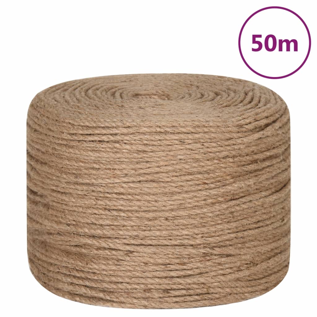 vidaXL Funie de iută 50 m lungime, 8 mm grosime vidaXL Funie de iută 50 m lungime, 8 mm grosime