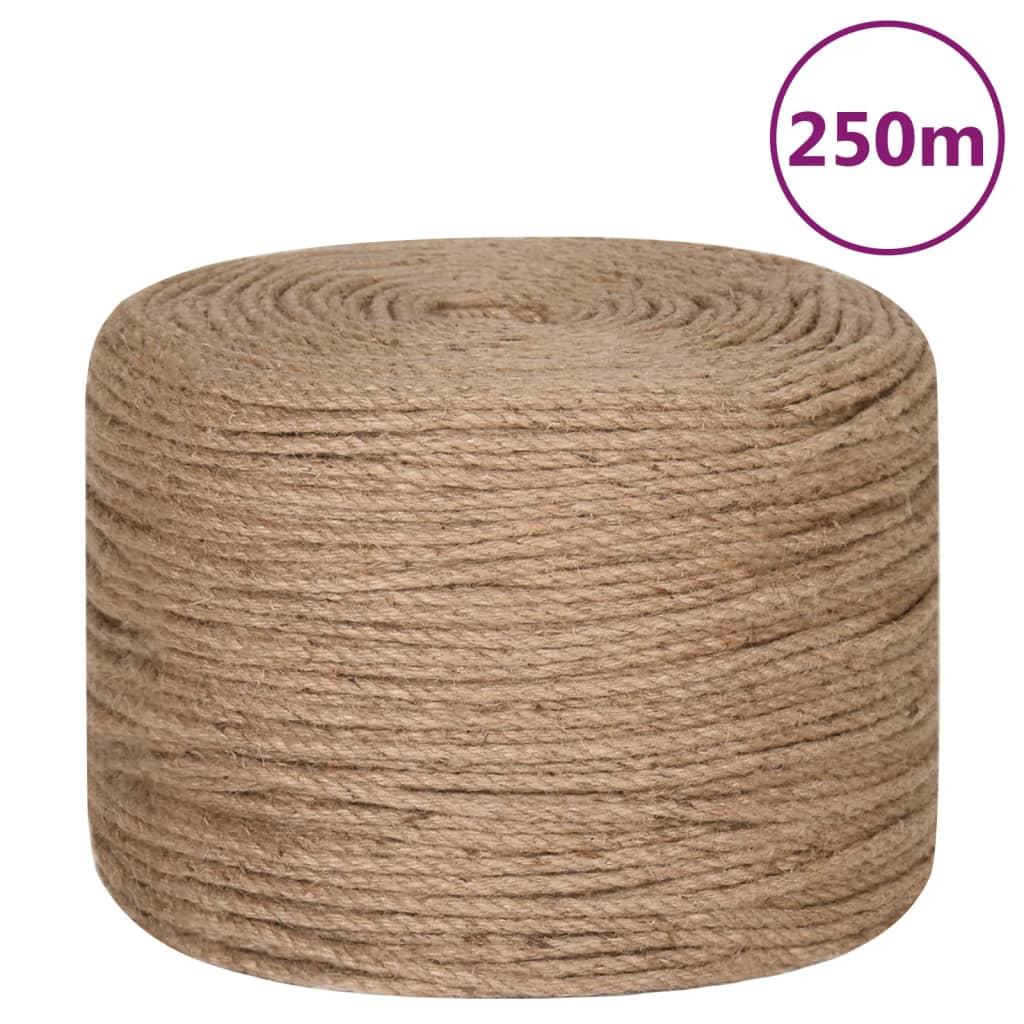 vidaXL Funie de iută 250 m lungime, 8 mm grosime vidaXL Funie de iută 250 m lungime, 8 mm grosime