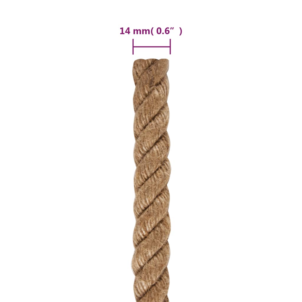 vidaXL Funie de iută 50 m lungime, 14 mm grosime vidaXL Funie de iută 50 m lungime, 14 mm grosime
