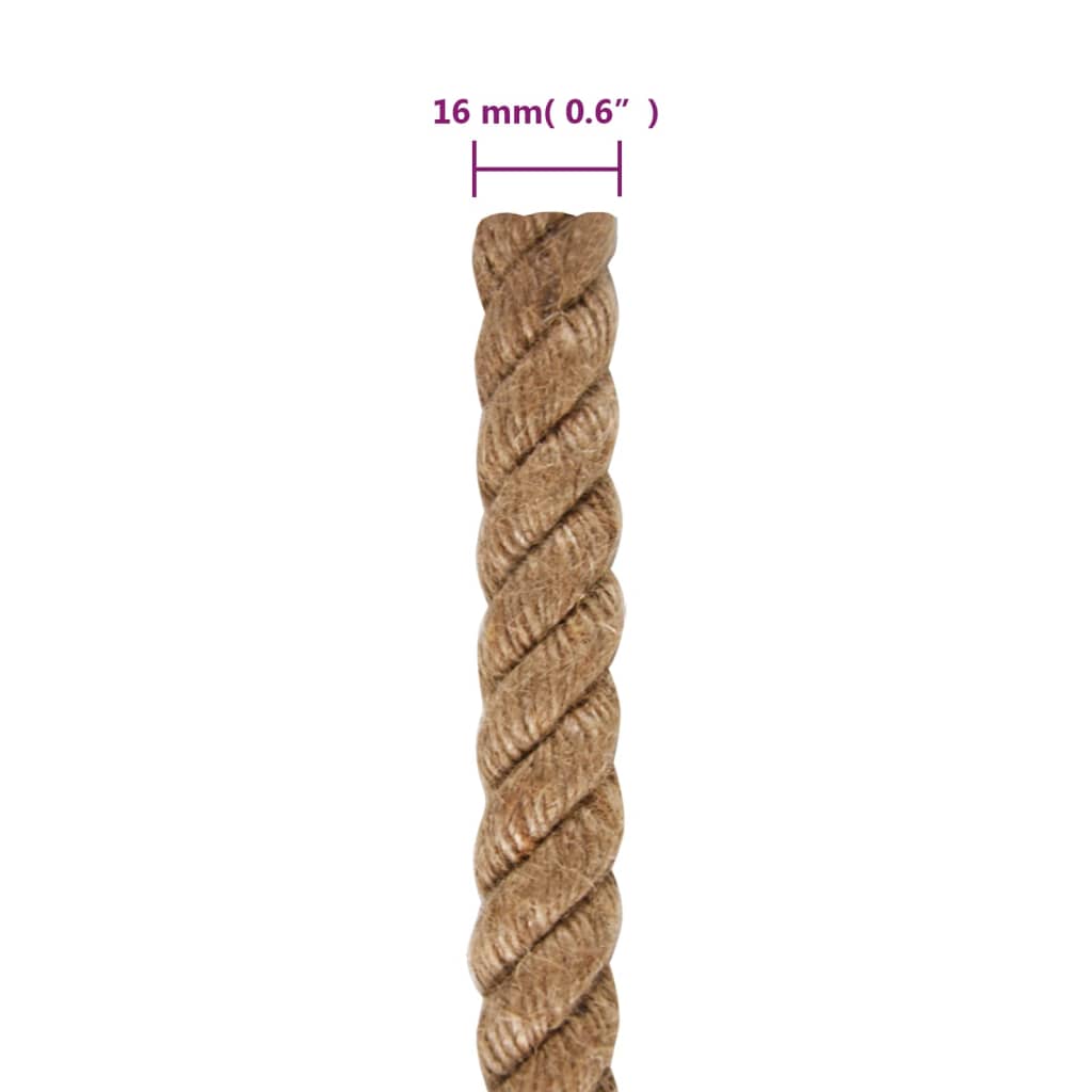 vidaXL Funie de iută 50 m lungime, 16 mm grosime vidaXL Funie de iută 50 m lungime, 16 mm grosime