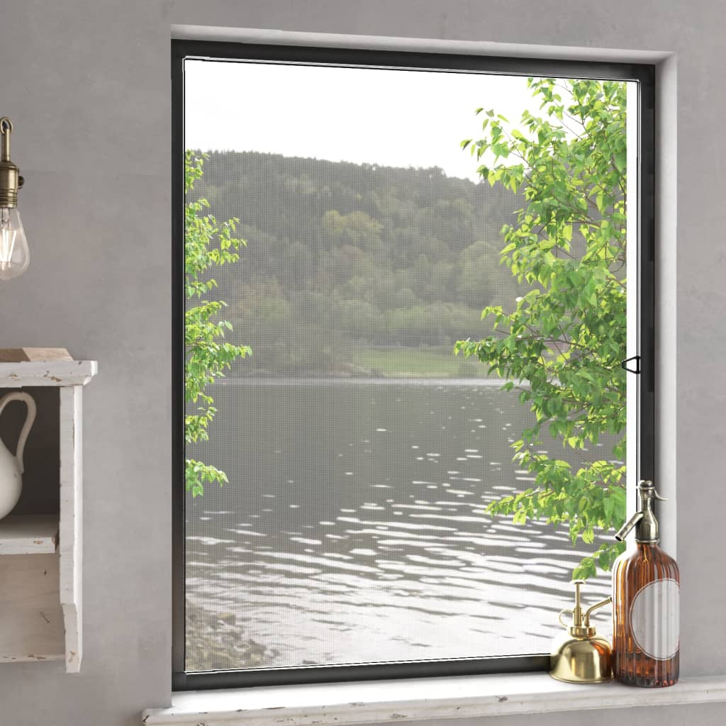 vidaXL Plasă insecte pentru ferestre, antracit, 80x100 cm vidaXL Plasă insecte pentru ferestre, antracit, 80x100 cm