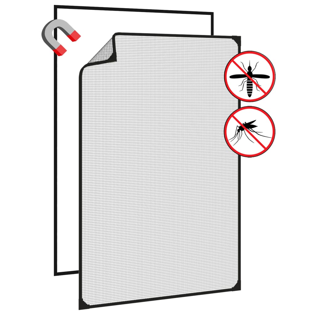 vidaXL Plasă insecte magnetică pentru ferestre, antracit, 80x120 cm vidaXL Plasă insecte magnetică pentru ferestre, antracit, 80x120 cm