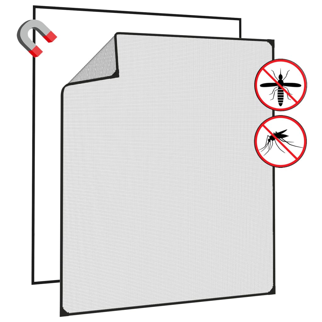vidaXL Plasă insecte magnetică pentru ferestre, antracit, 130x150 cm vidaXL Plasă insecte magnetică pentru ferestre, antracit, 130x150 cm