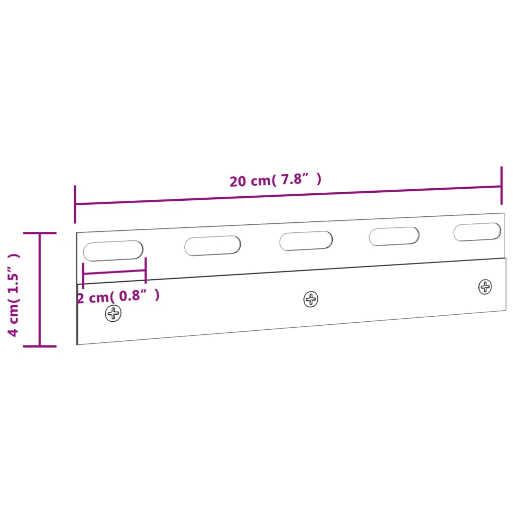 vidaXL Plăci de conectare, 6 buc., argintiu, 20 cm, oțel inoxidabil vidaXL Plăci de conectare, 6 buc., argintiu, 20 cm, oțel inoxidabil