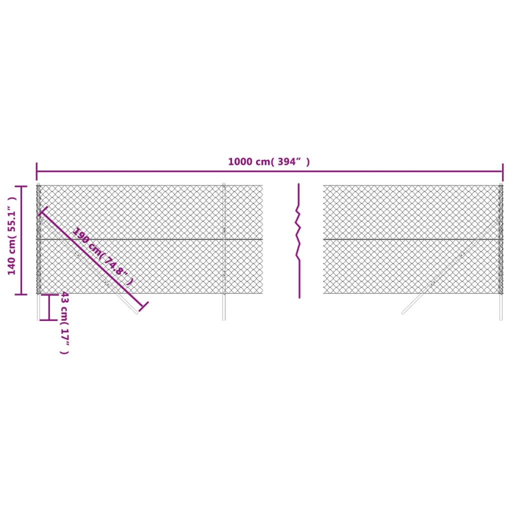 vidaXL Gard de plasă de sârmă, verde, 1,4x10 m vidaXL Gard de plasă de sârmă, verde, 1,4x10 m